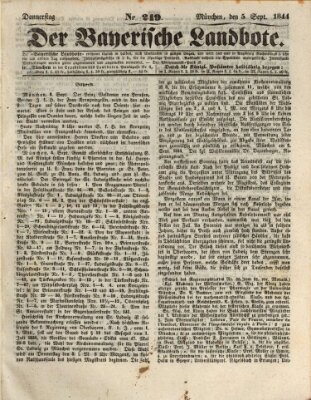 Der Bayerische Landbote Donnerstag 5. September 1844