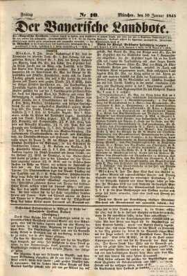 Der Bayerische Landbote Freitag 10. Januar 1845