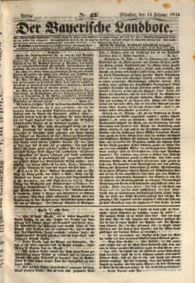 Der Bayerische Landbote Freitag 14. Februar 1845