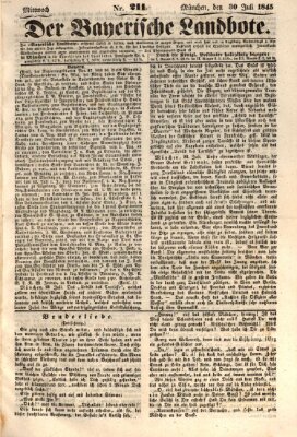 Der Bayerische Landbote Mittwoch 30. Juli 1845