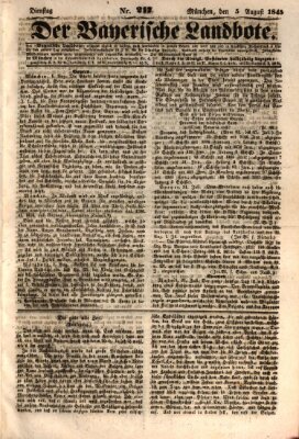 Der Bayerische Landbote Dienstag 5. August 1845