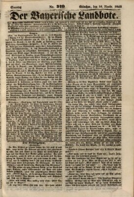 Der Bayerische Landbote Sonntag 16. November 1845