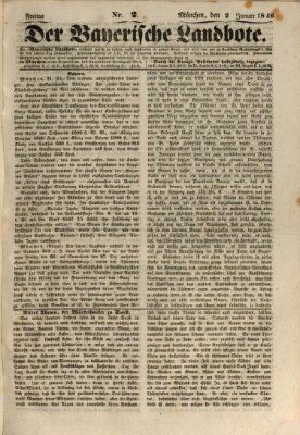 Der Bayerische Landbote Freitag 2. Januar 1846