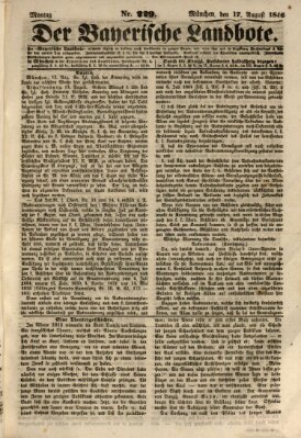 Der Bayerische Landbote Montag 17. August 1846