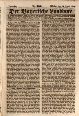 Der Bayerische Landbote Donnerstag 20. August 1846