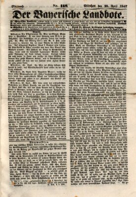 Der Bayerische Landbote Mittwoch 28. April 1847