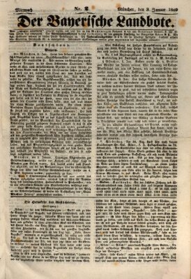 Der Bayerische Landbote Mittwoch 3. Januar 1849