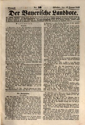 Der Bayerische Landbote Mittwoch 17. Januar 1849