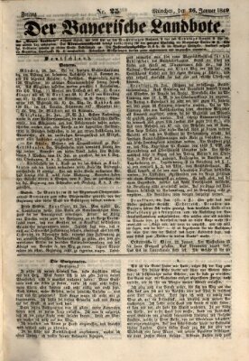 Der Bayerische Landbote Freitag 26. Januar 1849