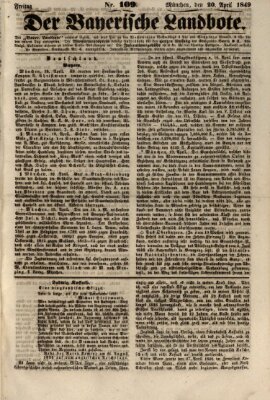 Der Bayerische Landbote Freitag 20. April 1849