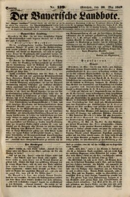 Der Bayerische Landbote Sonntag 20. Mai 1849