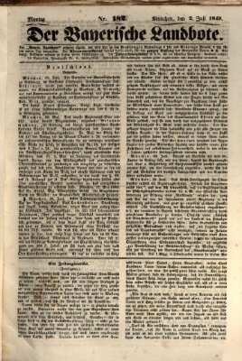 Der Bayerische Landbote Montag 2. Juli 1849