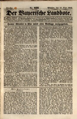 Der Bayerische Landbote Dienstag 11. September 1849