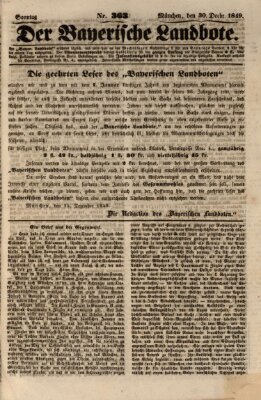 Der Bayerische Landbote Sonntag 30. Dezember 1849
