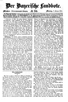 Der Bayerische Landbote Montag 3. Februar 1851