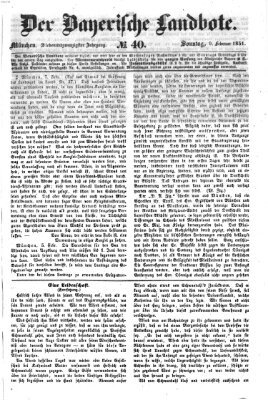 Der Bayerische Landbote Sonntag 9. Februar 1851