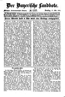 Der Bayerische Landbote Samstag 17. Mai 1851