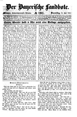 Der Bayerische Landbote Donnerstag 10. Juli 1851