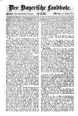 Der Bayerische Landbote Montag 18. August 1851