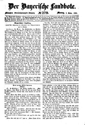 Der Bayerische Landbote Montag 6. Oktober 1851