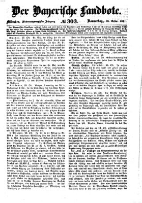 Der Bayerische Landbote Donnerstag 30. Oktober 1851