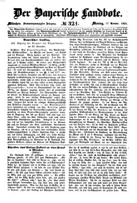 Der Bayerische Landbote Montag 17. November 1851