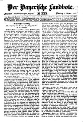 Der Bayerische Landbote Montag 1. Dezember 1851