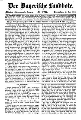 Der Bayerische Landbote Donnerstag 24. Juni 1852