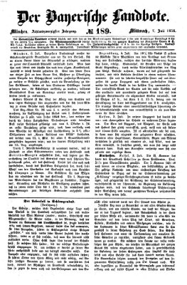 Der Bayerische Landbote Mittwoch 7. Juli 1852