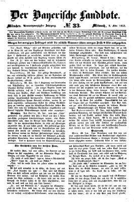 Der Bayerische Landbote Mittwoch 2. Februar 1853