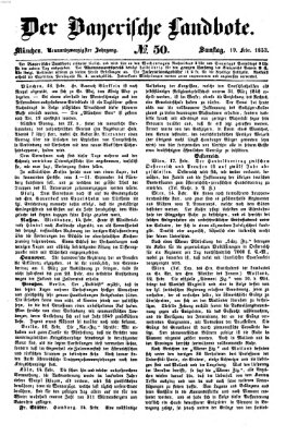 Der Bayerische Landbote Samstag 19. Februar 1853