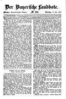 Der Bayerische Landbote Sonntag 27. Februar 1853