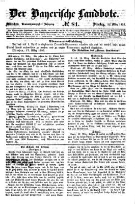 Der Bayerische Landbote Dienstag 22. März 1853