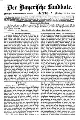 Der Bayerische Landbote Montag 26. September 1853