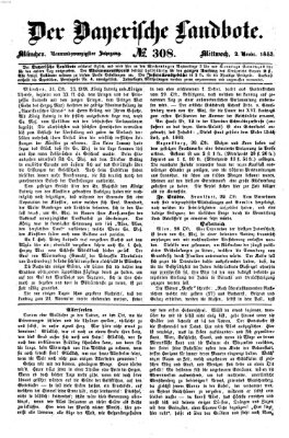 Der Bayerische Landbote Mittwoch 2. November 1853