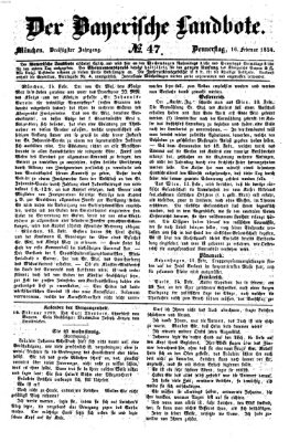 Der Bayerische Landbote Donnerstag 16. Februar 1854