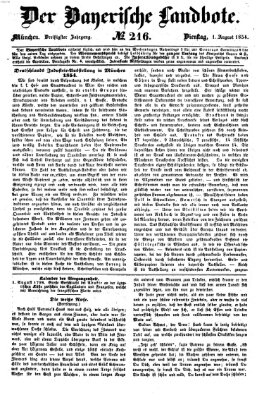 Der Bayerische Landbote Dienstag 1. August 1854