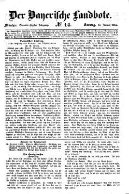 Der Bayerische Landbote Sonntag 14. Januar 1855