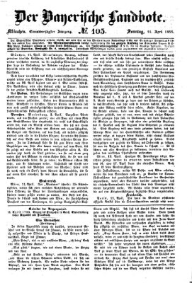 Der Bayerische Landbote Sonntag 15. April 1855