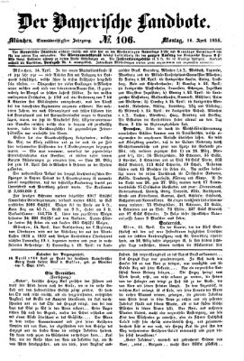 Der Bayerische Landbote Montag 16. April 1855