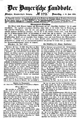 Der Bayerische Landbote Donnerstag 21. Juni 1855