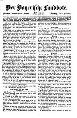 Der Bayerische Landbote Dienstag 31. Juli 1855