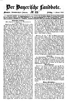 Der Bayerische Landbote Freitag 1. Februar 1856