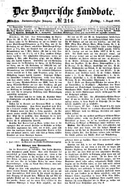 Der Bayerische Landbote Freitag 1. August 1856