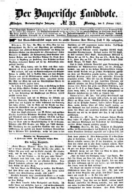 Der Bayerische Landbote Montag 2. Februar 1857