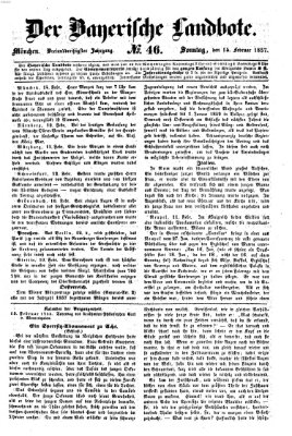 Der Bayerische Landbote Sonntag 15. Februar 1857