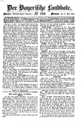 Der Bayerische Landbote Mittwoch 15. Juli 1857