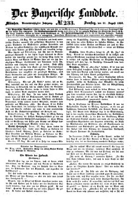 Der Bayerische Landbote Samstag 21. August 1858