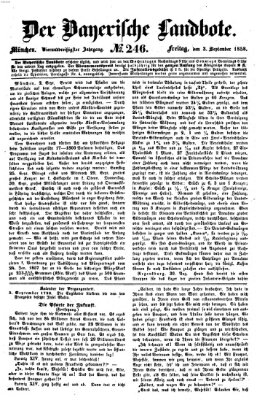 Der Bayerische Landbote Freitag 3. September 1858
