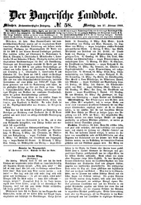 Der Bayerische Landbote Montag 27. Februar 1860